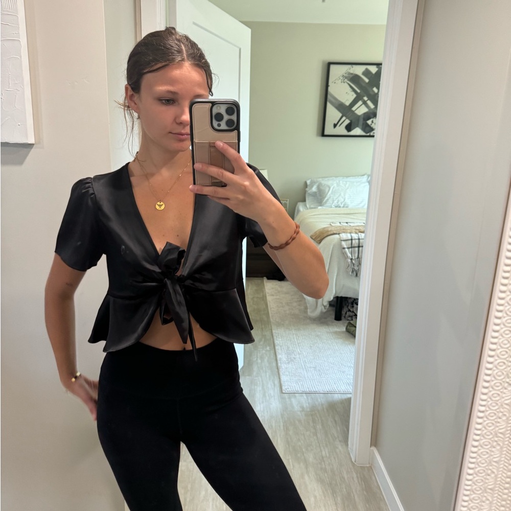 Black Wild Fable front tie shirt